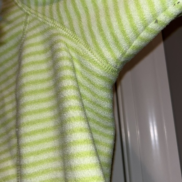 Lime Green/white Striped Eddie Bauer 1/4 Zip Lightweight Fleece jacket 2X - Picture 7 of 9